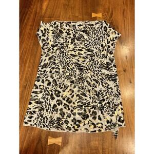 Women’s Y2K BCBGMAXAZRIA Leopard Metallic sheer Top Medium